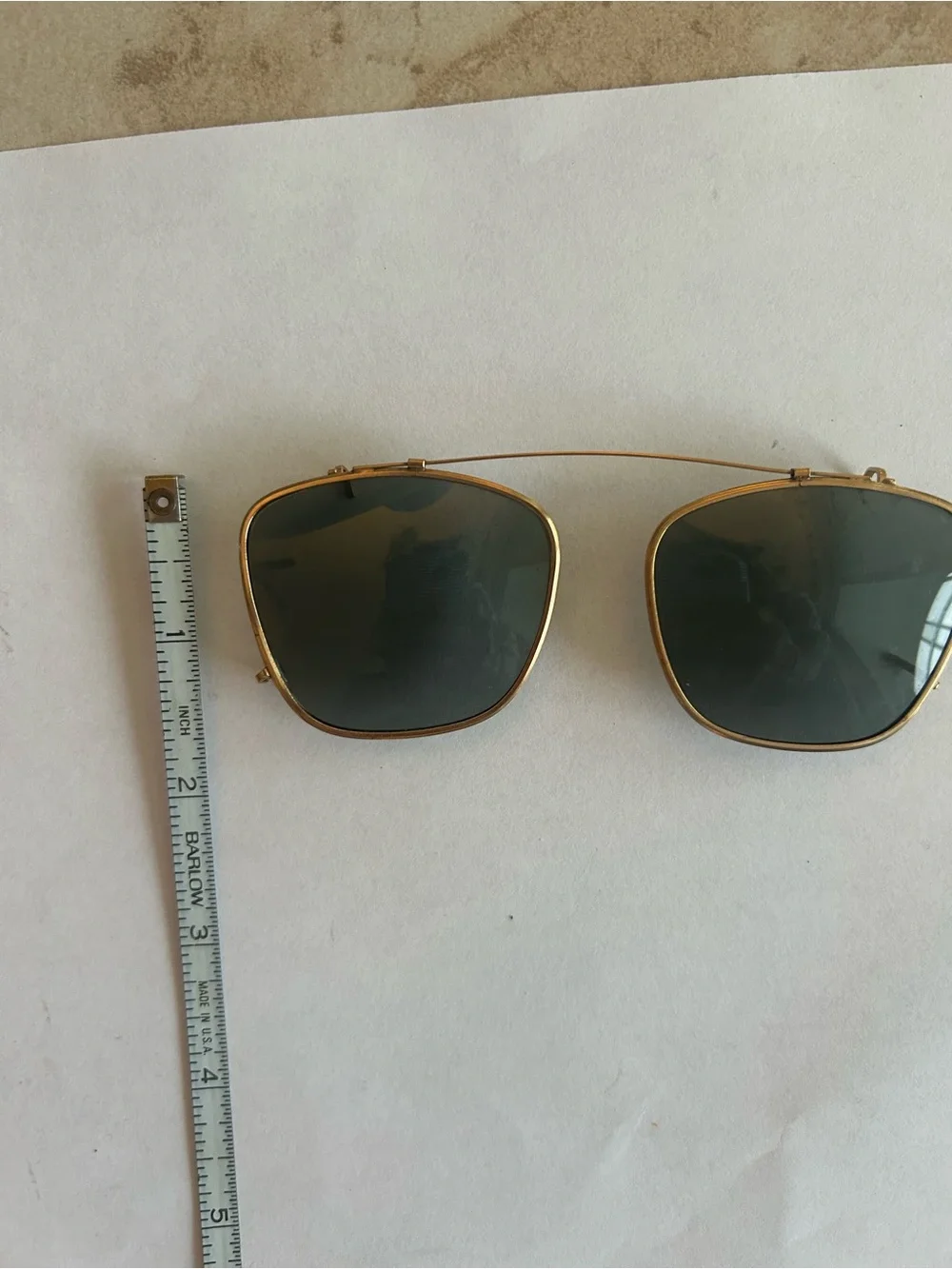 Unbranded Vintage gold frame clip-on Sunglasses Polarized